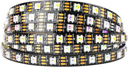 RGBW Rgb+Warm White SK6812 (Similar WS2812B) Individually Addressable 16.4Ft 60Leds/Pixels/M Flexible 4 Colors in 1 LED Dream Color LED Strip IP30 Non-Waterproof DC5V Black PCB