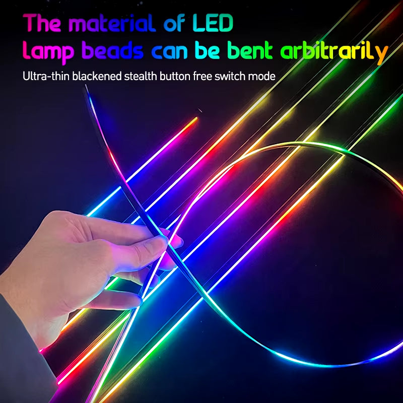 18 in 1 Full Color Streamer Car Ambient Lights RGB 64 Color Universal LED Interior Hidden Acrylic Strip Symphony Atmosphere Lamp