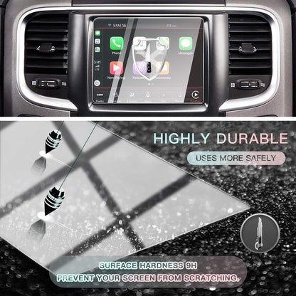 Car Screen Protector Center Control Navigation Touch Screen Protector for 2013-2018 Dodge RAM 1500/2500/ 3500 Uconnect, Tempered Glass HD Scratch Resistance (2013-2018 RAM 8.4 Inch)