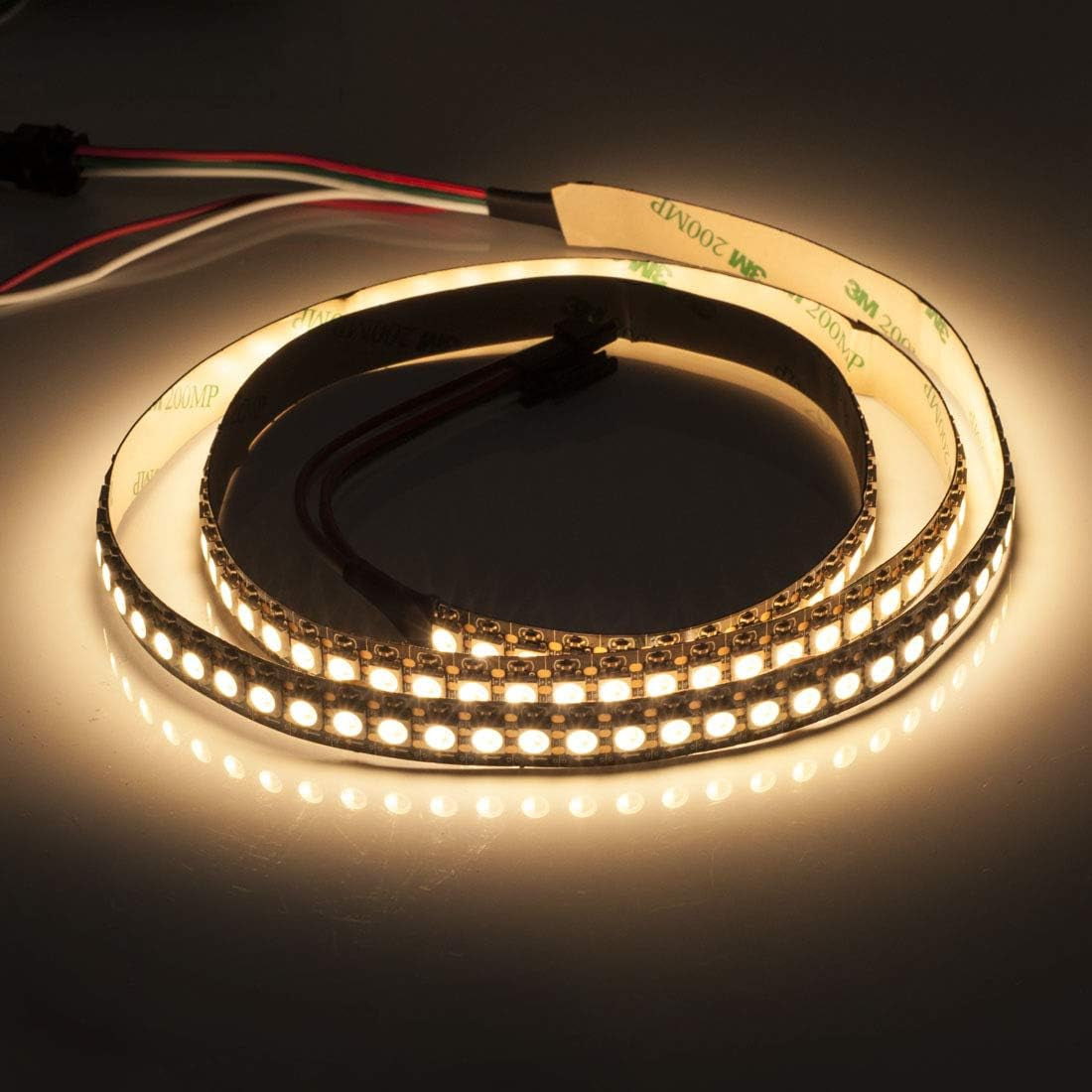 RGBW Rgb+Warm White SK6812 (Similar WS2812B) Individually Addressable 16.4Ft 60Leds/Pixels/M Flexible 4 Colors in 1 LED Dream Color LED Strip IP30 Non-Waterproof DC5V Black PCB